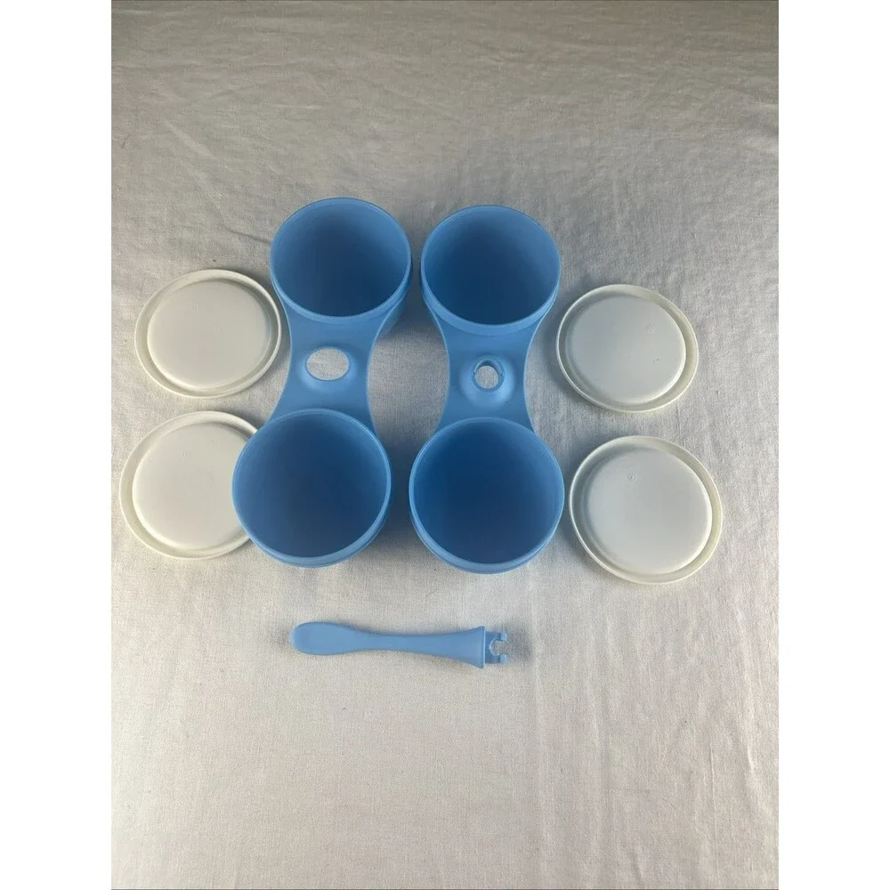 Tupperware Blue Four Cup Condiment Caddy